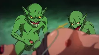 Gang-banged by goblins in a cave.