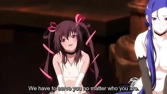 Petite slaves are used as hentai whores in dirty sex orgies with older men.