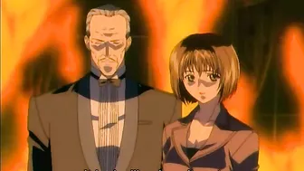 Sinful hentai maidens engage in a steamy threesome with toys.