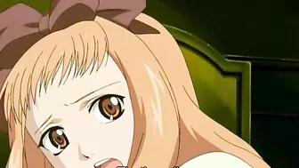 Sinful hentai maidens engage in a steamy threesome with toys.