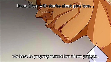 A busty anime schoolgirl is gangbanged to save her literature club in a hentai scene.