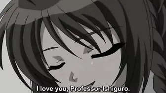 Hentai threesome with a fake professor and hot college girls.