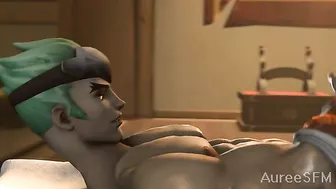 Hanzo, McCree, and Genji engage in a steamy threesome. #hentaiporn #overwatchgay