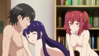 Sexy teens engage in wild threesome and get knocked up on hentai site.