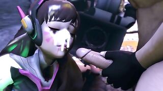 D.va from Overwatch gets brutally gangbanged by Roadhog and his friends in a hentai animation.