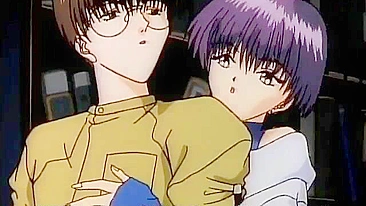 Horny hentai siblings engage in a steamy threesome.