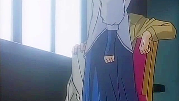 Horny hentai siblings engage in a steamy threesome.