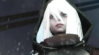 NieR Automata 2B is captured and roughed up in a hentai gangbang scene.