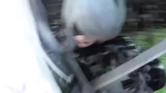 NieR Automata 2B is captured and roughed up in a hentai gangbang scene.