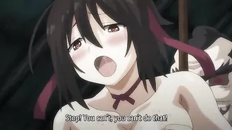 Female ninjas get gangbanged by ogres while tied up in a hentai scene.