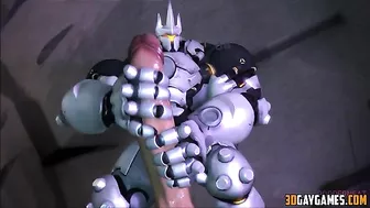 Hentai video featuring interracial sex between humans and Overwatch gay characters in a compilation.