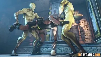 Hentai video featuring interracial sex between humans and Overwatch gay characters in a compilation.