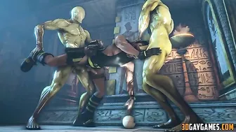 Hentai video featuring interracial sex between humans and Overwatch gay characters in a compilation.