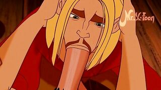 Revised sentence - Disney cartoon characters engage in gay sex in a hentai compilation designed for adults.