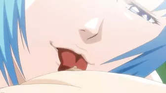 Hentai sex scene with a schoolgirl and two hot anime babes on the beach.