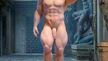 Huge beefy muscle guys have hot 3D gay sex with massive cocks in a hentai porn scene.