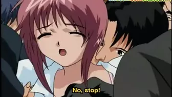 Hentai anime teen gets brutally gang-raped on a crowded train.