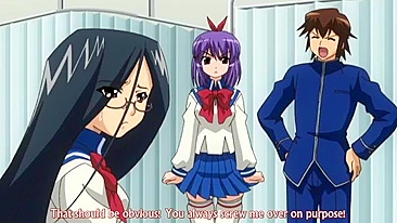 A quiet schoolgirl and her hentai-loving friend engage in a kinky threesome.