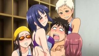 Hentai peaceful swimmers reverse gangbang students in lockers.