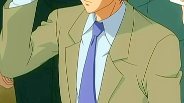 Red-haired hottie with big boobs gets brutally gangbanged on a crowded train.