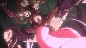 Magic-wielding female battles slimy beasts and suffers anal and genital destruction in hentai fantasy.