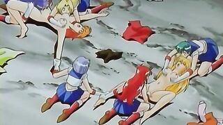 Hentai lesbians engage in a fierce pussy-licking orgy.