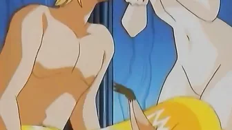 Hentai lesbians engage in a fierce pussy-licking orgy.