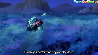 Busty blonde gets gangbanged by ducks with boners in hentai sex.