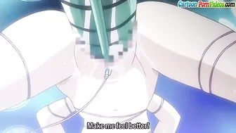 Busty blonde gets gangbanged by ducks with boners in hentai sex.