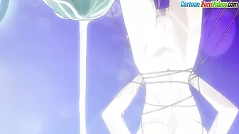 Busty blonde gets gangbanged by ducks with boners in hentai sex.