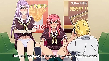 Abandoned schoolgirls caught stealing at a sex shop are forced by the manager to perform hardcore hentai acts.