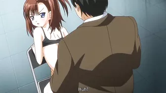 Hentai teacher fucks busty petite schoolgirls in classroom.