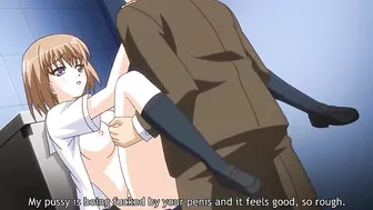 Hentai teacher fucks busty petite schoolgirls in classroom.