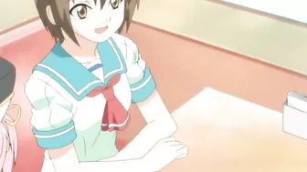 Hentai teen girl blows and swallows in explicit sex video.