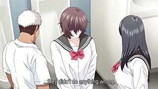 Hentai anime schoolgirl sacrifices her virginity in a gangbang to save her friend.
