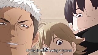 Hentai anime schoolgirl sacrifices her virginity in a gangbang to save her friend.