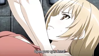 Hentai video featuring busty lesbians with double dildos and a hot bathroom scene.