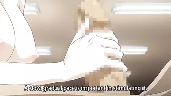 Hentai video featuring busty lesbians with double dildos and a hot bathroom scene.