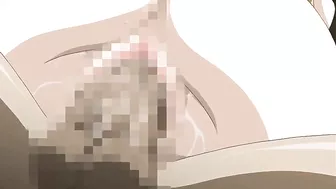 Hentai video featuring busty lesbians with double dildos and a hot bathroom scene.