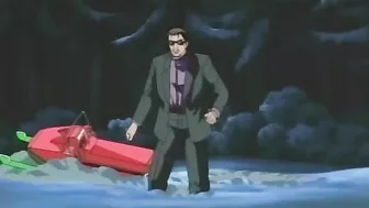 Busty anime nurse gets gangbanged by a group of men while her dead boyfriend lies on the floor.