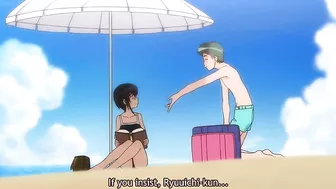 Hentai college guy fucks his sweet beach harem in a steamy threesome.