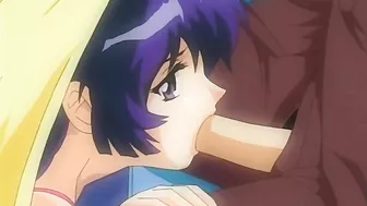 Blackmailed schoolgirls get double-teamed by a thug in a nurse's office hentai threesome.