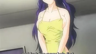 Blackmailed schoolgirls get double-teamed by a thug in a nurse's office hentai threesome.