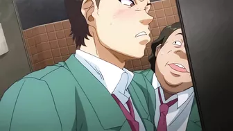 Hentai anime brunette with big tits gets gangbanged in public bathroom.