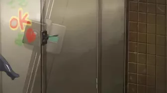Hentai anime brunette with big tits gets gangbanged in public bathroom.