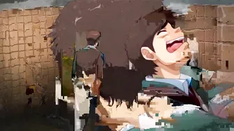 Hentai anime brunette with big tits gets gangbanged in public bathroom.