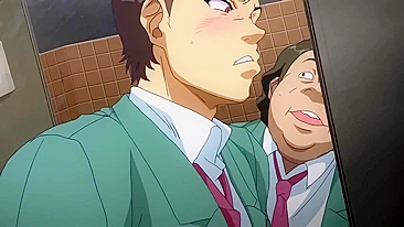 Hentai anime brunette with big tits gets gangbanged in public bathroom.