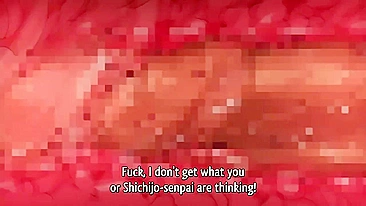 Hentai anime brunette with big tits gets gangbanged in public bathroom.