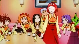 Hentai volleyball players engage in a steamy threesome in the karaoke room.