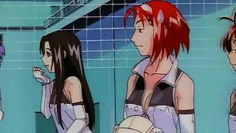 Hentai volleyball players engage in a steamy threesome in the karaoke room.